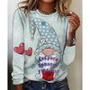 Fashion Women's Crew Neck Long Sleeve 3D Casual Color Printing Casual Long Sleeve Crew Neck T-Shirt