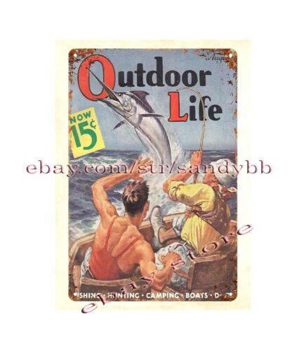 

luxury garage designs rustic living outdoor fishing art metal tin signAluminum 20x30cm（7.8x11.8inch）