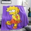 Lisa Simpson Printed Flannel Blanket, Soft Throw for Bedroom Sofa, Washable, Fan Merchandise, Great Gift.