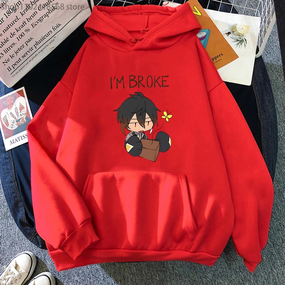 Zhongli Genshin Impact Meme Hoodie Men Gothic Long Sleeve Sweatshirts Kawaii Clothes Sudadera Y2k Tops Crewneck Women