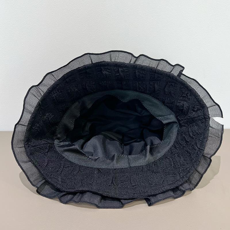 Cappello da Pescatore a Maglia Estiva con Spacco Cappello a Secchiello Semplice Nero Cappello Parasole da Donna