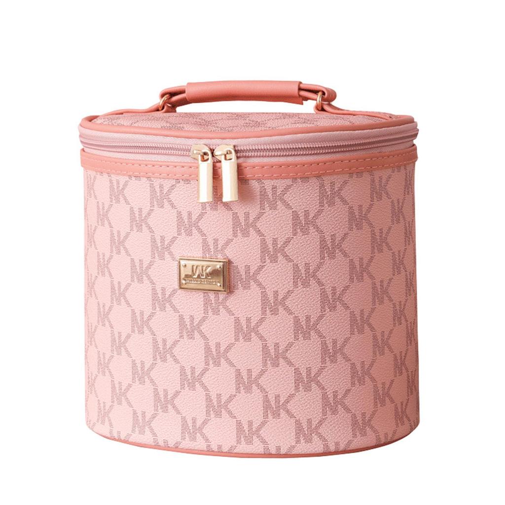 Yodilala Cosmetic Large 2025 Waterproof Cosmetic Bag High-Barrel Bag, Capacity, Portable, Pink,
