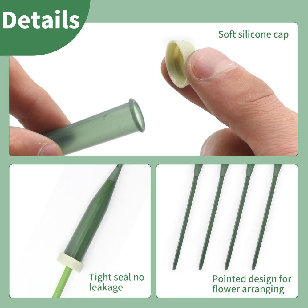25pcs Plastic Planting Tube Multi-purpose Water Containers Pole Lengthened Nutrient Tube Bouquet Storage Holder Flower Packaging