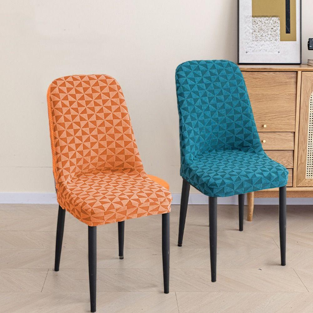 Soft Jacquard Arc Chair Cover Elastic Chair Protective Case Curved Seat Cover  Household
