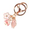 Sakura Ceramic Lucky Cat Pendant Keychain - Cute & Fashionable DIY Accessory