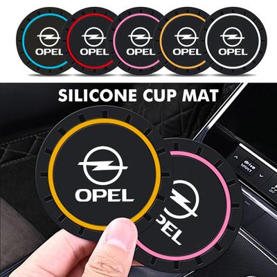 2pcs Car Coaster Water Cup Bottle Mat Silicone Non Slip Pad For Zafira Meriva Mokka Vivaro Vectra Antara Ampera