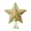 25CM Gold Luminous 3D Iron Star Christmas Tree Topper