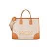 New MCM München Fabric Canvas With Calfskin Trim Combo Bag, One Shoulder Handbag Tubas Women's MWTCABO04CO001