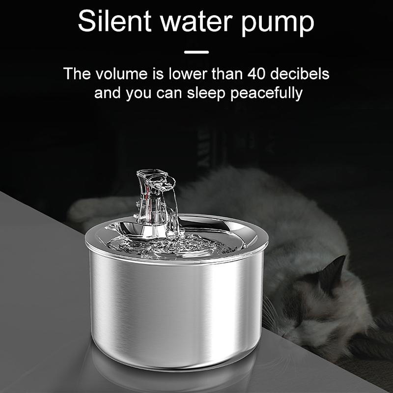 Classic Intelligent Stainless Steel Cat Water Fountain Automatic Drinker For Cats Feeder Pet Water Dispenser Drinking Fountain For Cats