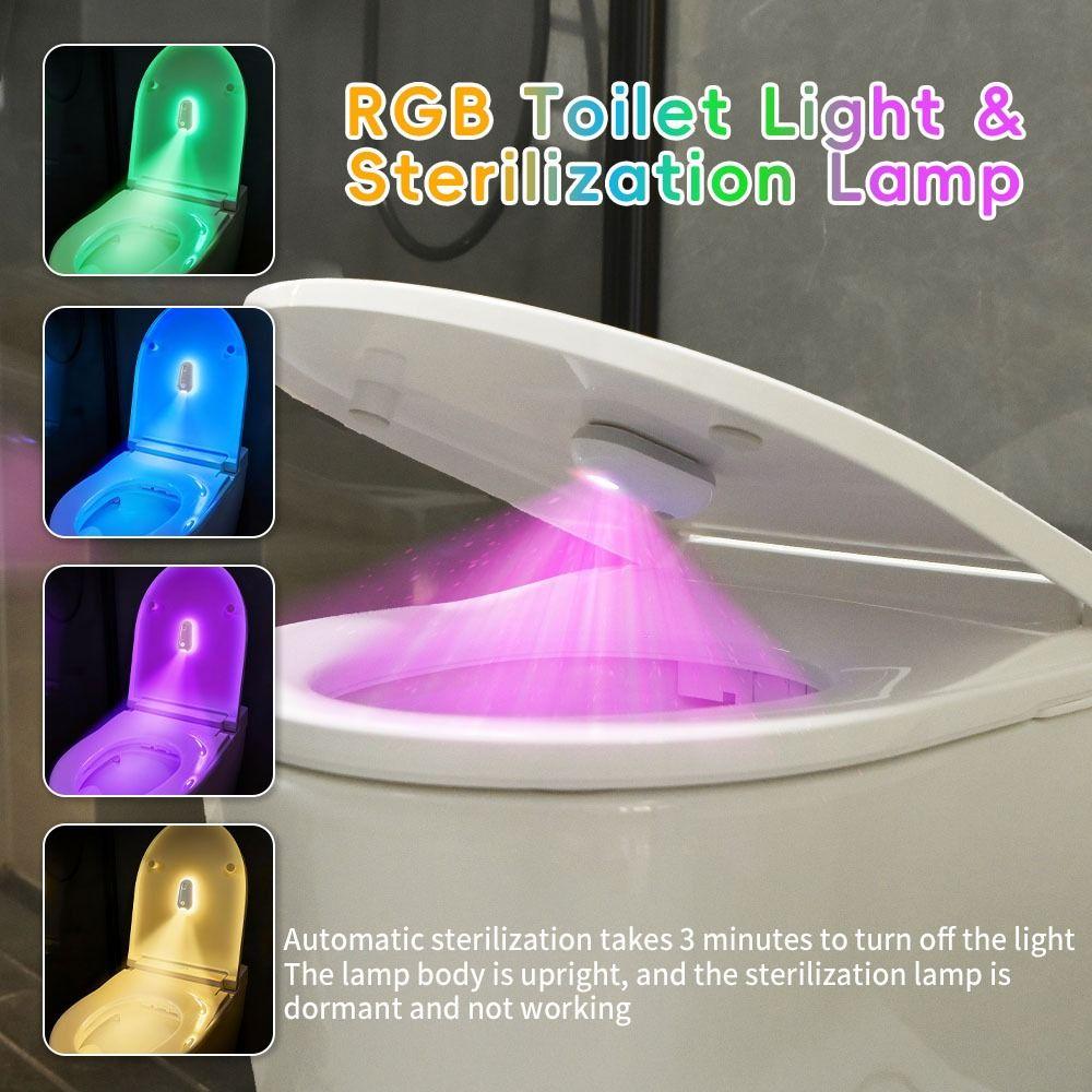 Automatic UV Sterilization Toilet Lid Sanitizer Motion Sensor Activated Toilet Night Light Travel