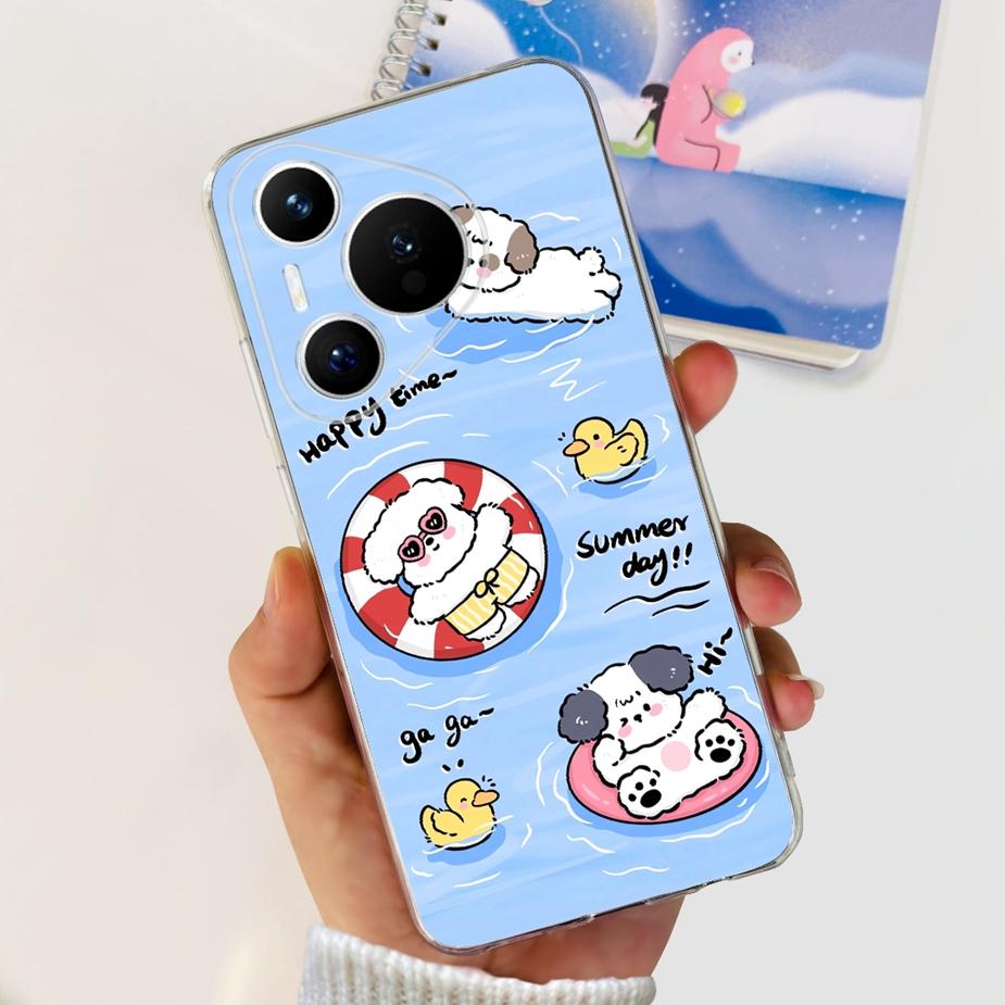 Für Huawei Pura 70 Hülle Niedliche Cartoon Bemalte Abdeckung Klare Silikon Handyhülle Für Huawei Pura 70 Pro Plus Pura70 Pro + Weiche Hülle