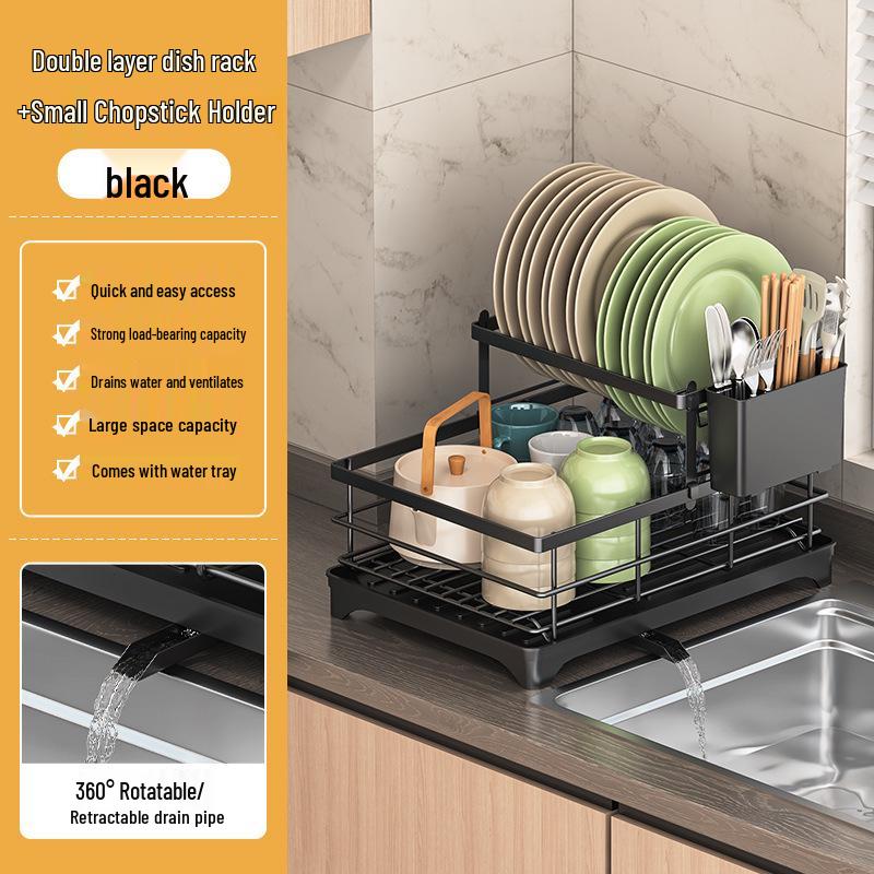 Kitchen Bowl Dish Rack with Drain Basket for Plates Bowls Chopsticks 5770₽