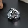 European and American Men's Trendy Metal Ring, Retro Style Cool and Handsome Design Totem Geometric Men's Ring
