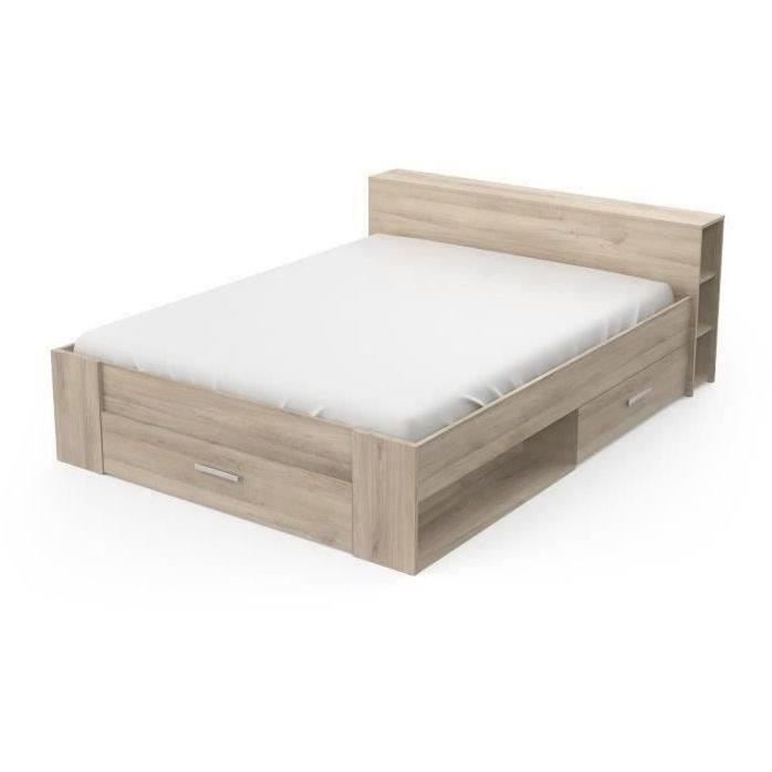 Demeyere - Lit adulte 160 x 200 cm - Chêne Kronberg - Oxygène