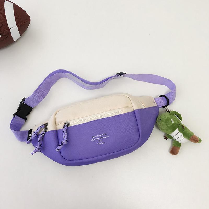 Japanese Niche Color-Block Chest Bag: Unisex Lightweight Crossbody & Waist Phone Bag for Casual Sports