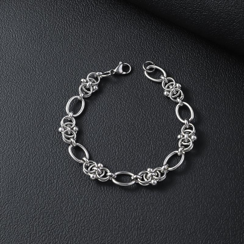 Hip Hop Design Stainless Steel Bracelet For Men Women Kpop Classic Simple Casual Jewelry Gift