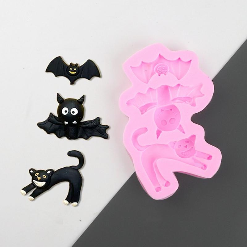Cartoon Halloween Fondant Chocolate Mold Cake Decorating Tools Skull Bat Tombstone Baking Silicone Mold Easy to Clean