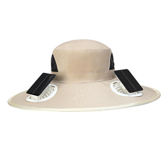 Solar Fan Bucket Hat Adjustable Wide Brim Sun Hat with Built-in Solar Panel Cooling Fan Hiking Fishing UV Protection Hat