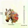 Vintage Floral Horse Christmas Hanging Ornaments Acrylic Horse Pendant Decorations For Xmas Tree Home Decor