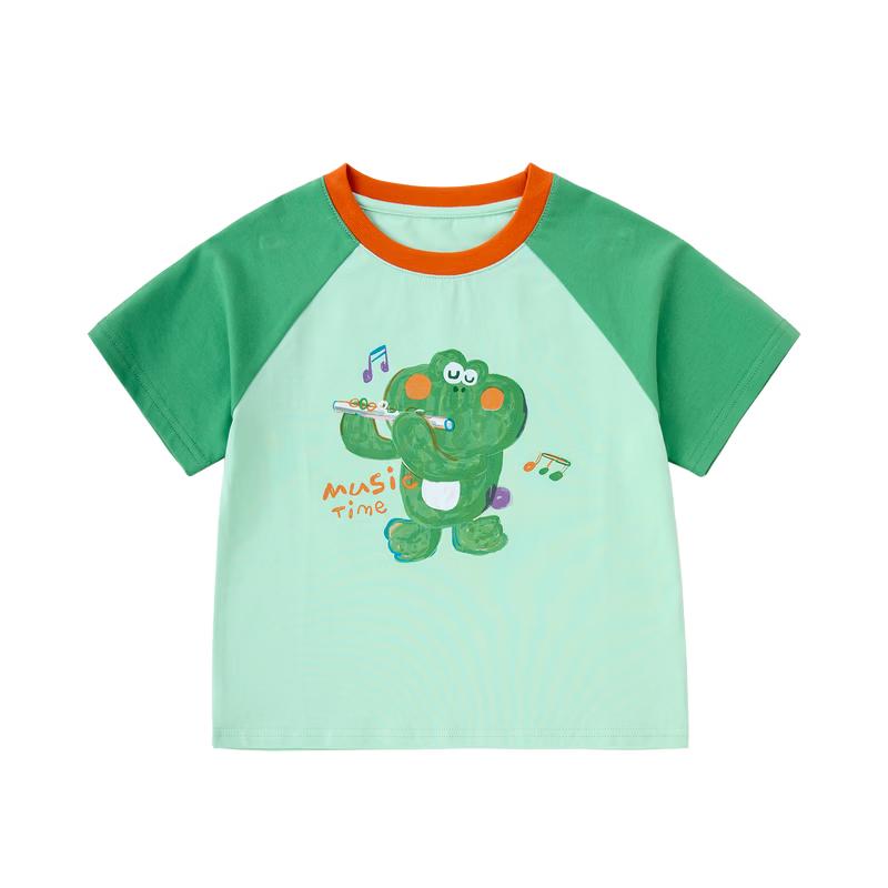 Dudu Family 7A Antibacterial Boys  Cartoon Print Short-Sleeve T-Shirt 90