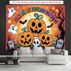 Party Backdrop Halloween Flat Scary Pumpkin Ghost Graveyard Photo Background Decor Outdoor Party Decor