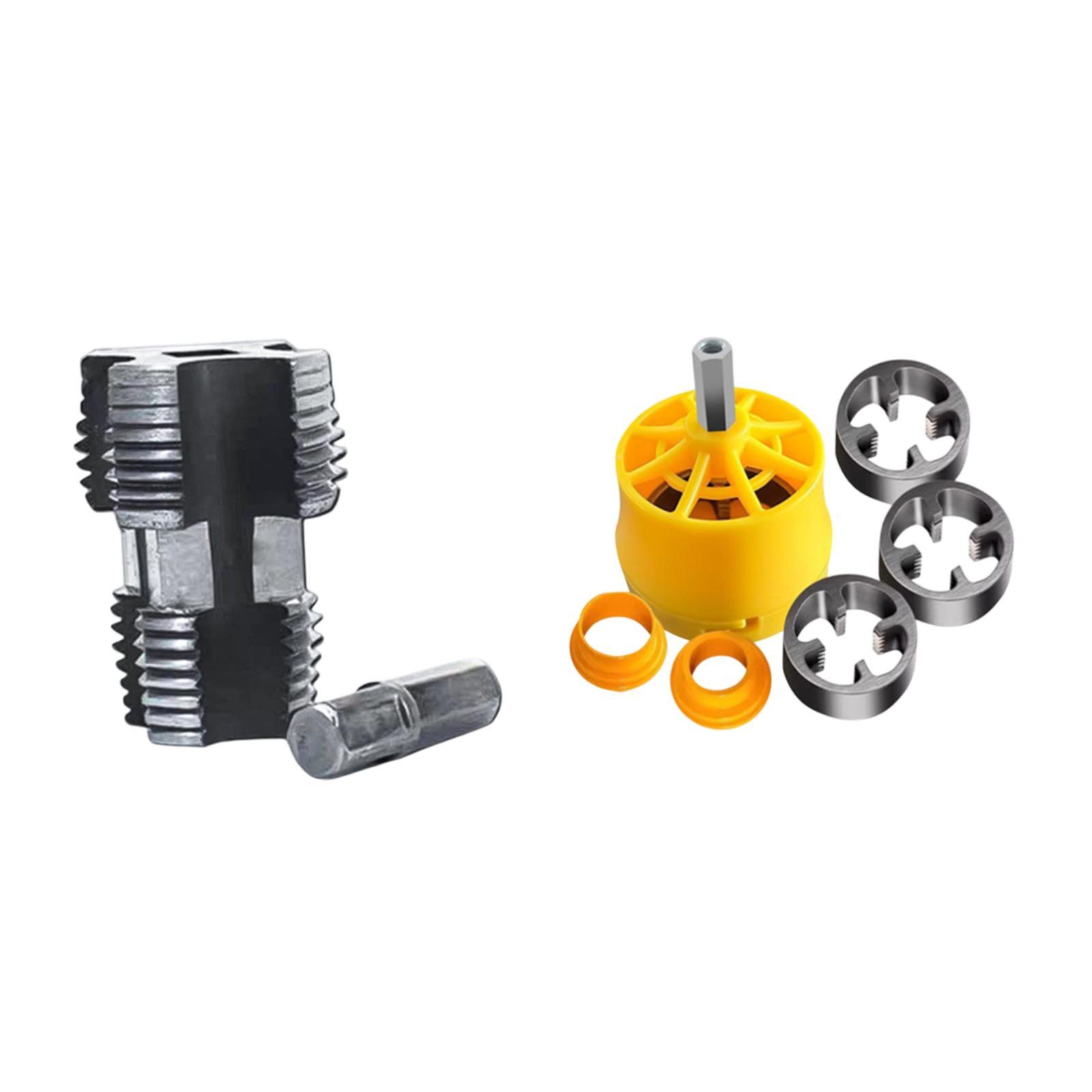 

PVC Pipe Threader Kit Supplies with 1/2 , 3/4 , 1 Dies Multifunction Hand Tool