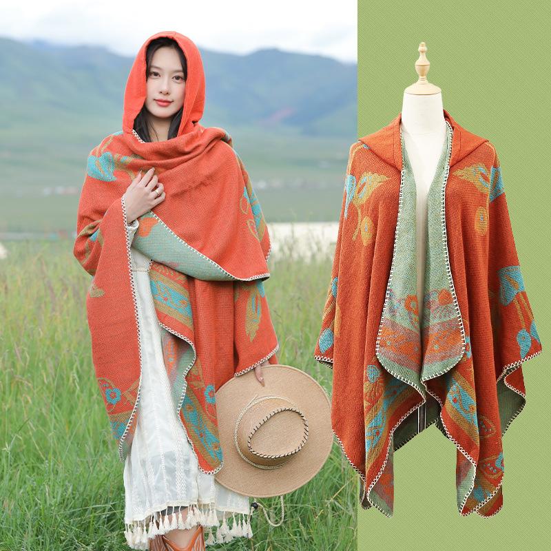 Pele amigável e respirável quente e versátil casa, outono e inverno xale de viagem feminino, capa grossa, cobertor de ar condicionado