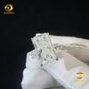 Custom Hidden Halo Elegant Luxury IGI 14k White Gold Bridal 5ct Big Size Radiant Lab Grown CVD Diamond Engagement Band Ring Set