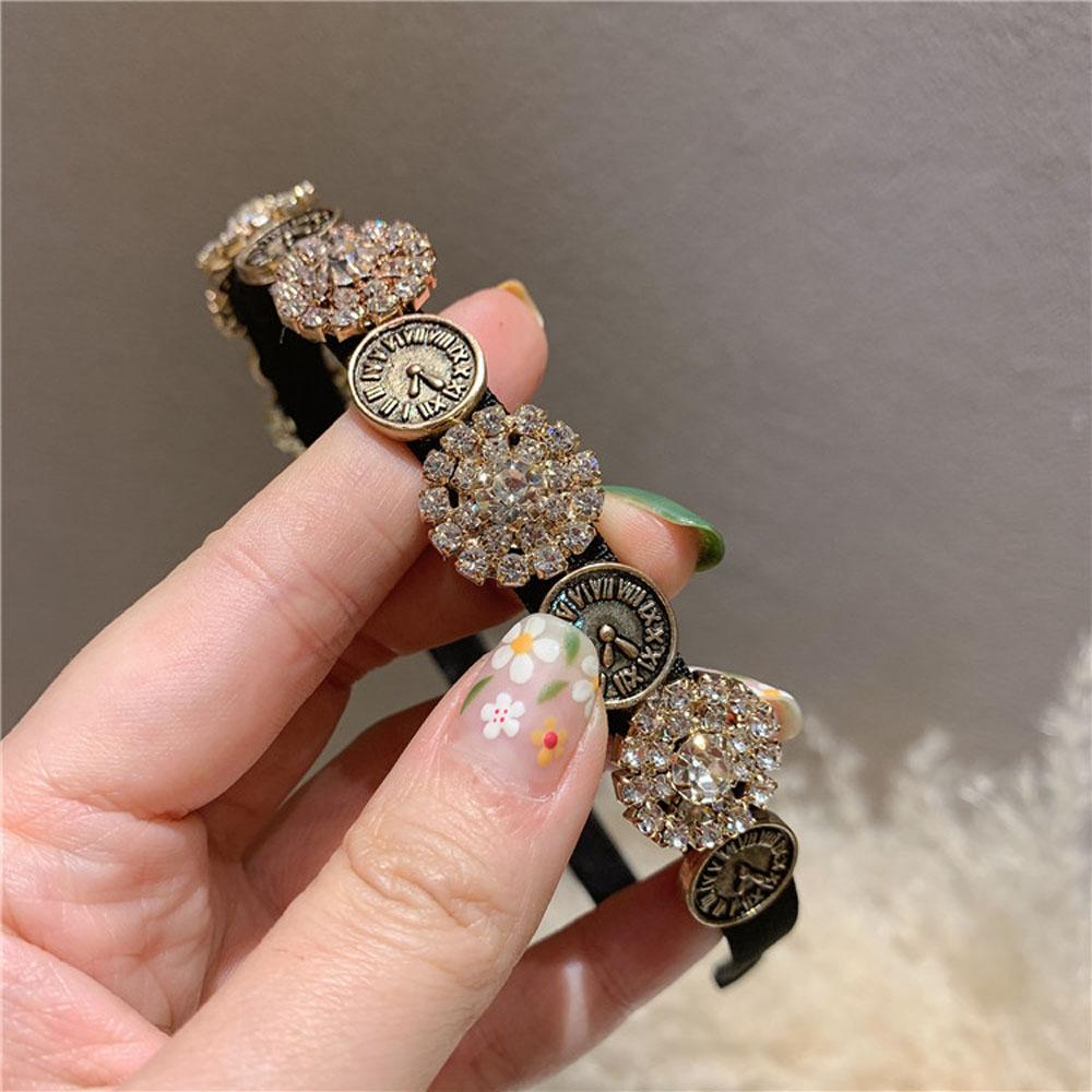 Fashion Rhinestone Retro Hair Accessories Headdress Korean Hair Hoop Headwear Headband Hair Band