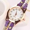 Kobiety w stylu vintage wielowarstwowa pleciona bransoletka ze stopu sztucznej skóry Wrist Watch Jewelry