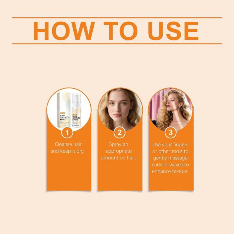 (Pack of 3) Hair Growth Spray: Formulated with Natural Ingredients, It Helps Make Hair Thicker, Fuller and Silky Smooth