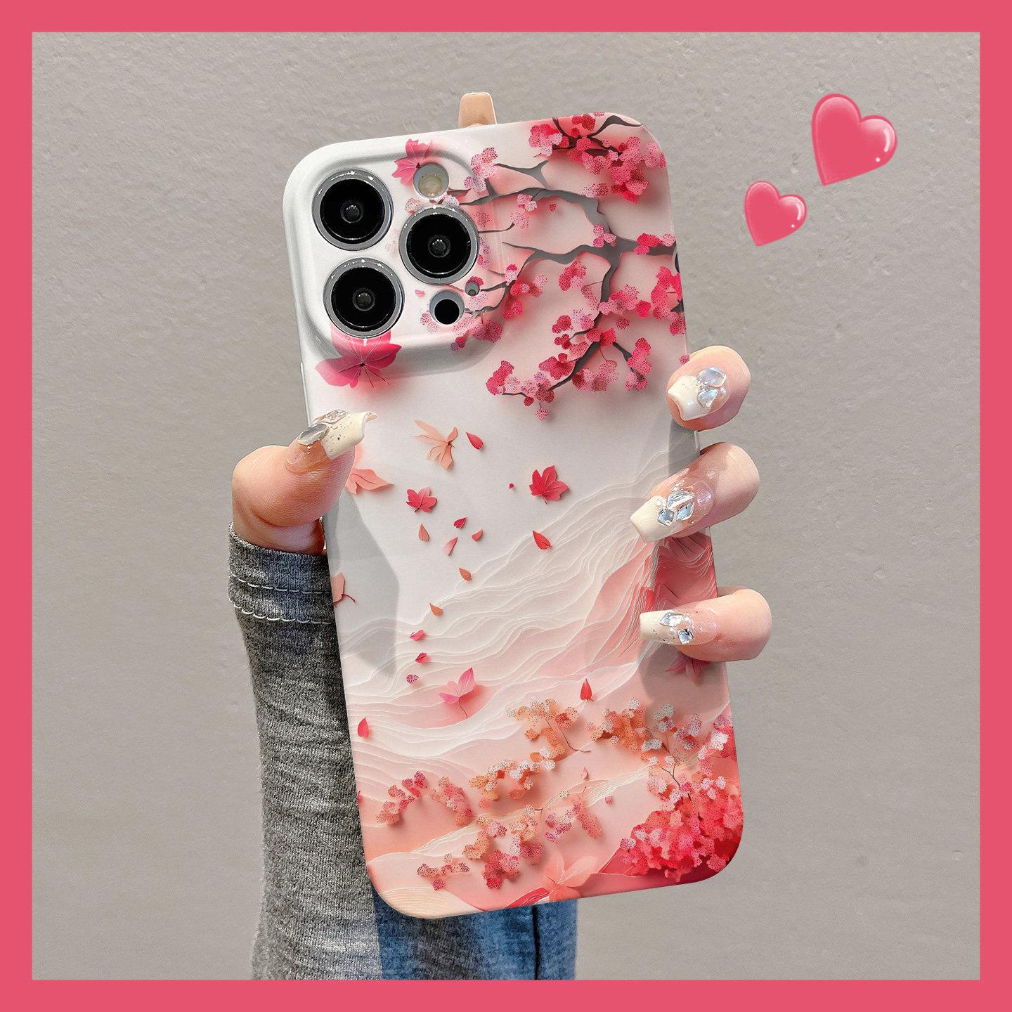 

Maple Leaf Creative Phone Case for iPhone Models 14-17 Pro Max - Protective Cartoon Cover iPhone 14 Pro