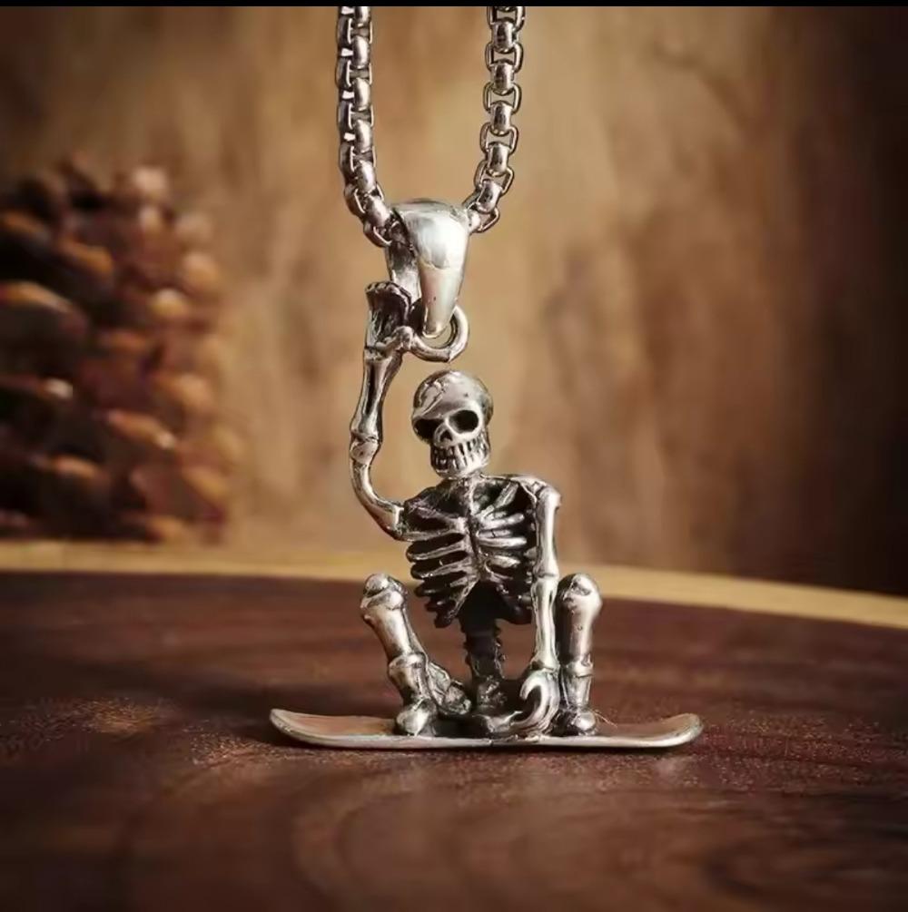 Halloween Punk Style Skull Necklace, Independent Station Fashion Retro Jewelry Pendant