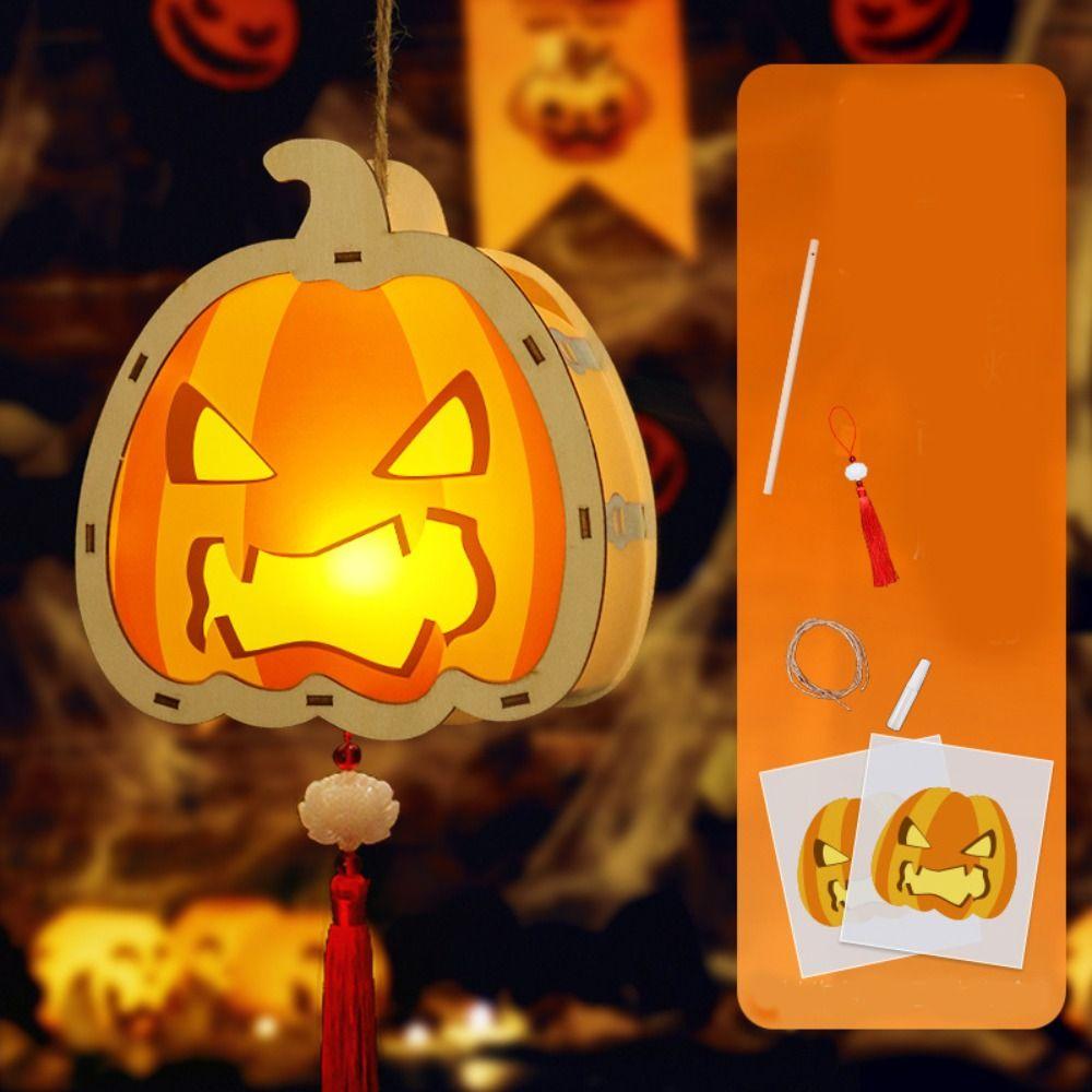 Glowing Halloween Lantern DIY Luminous Handmade  Lantern Halloween Pumpkin Lantern  Party Prop