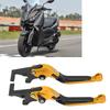 Adjustable Pair Motorcycle Brake Clutch Levers for Yamaha XMAX 250 XMAX300 XMAX400 (Gold)