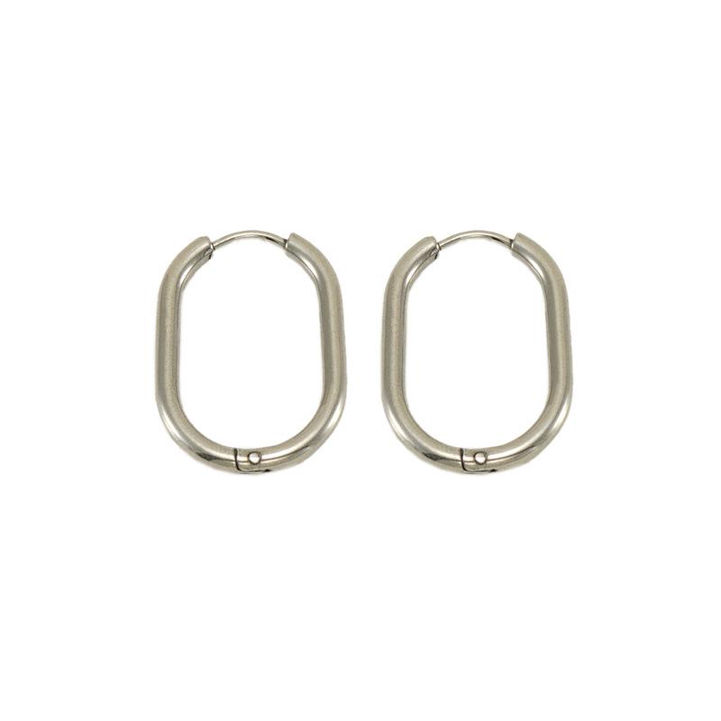 Cercei cu șurub din oțel inoxidabil, model oval, cu cataramă, pentru femei, de nișă, geometrici, la modă