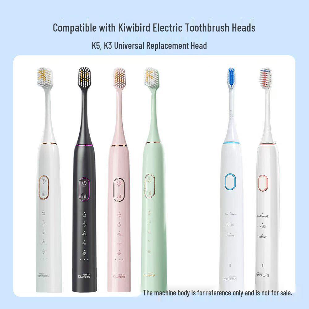 Kiwibird K5/K3 Electric Toothbrush Replacement Head - High Polish Round Bristles