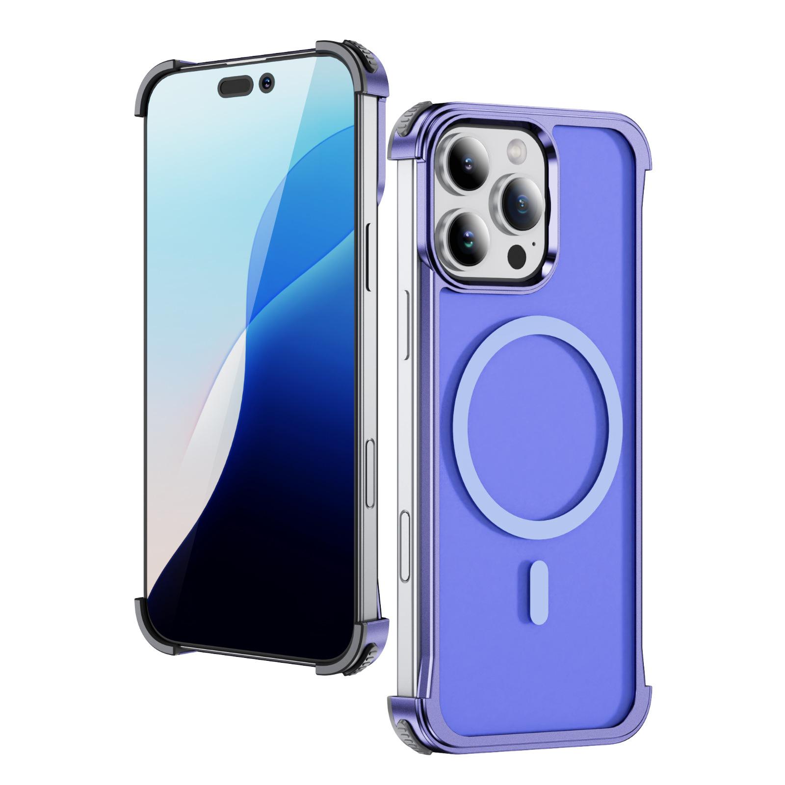 

Aluminum Alloy Phone Case Magnetic Half Pack for IPhone 15 Protective Case Anti Drop for Apple 16pm Phone Case For iPhone 12 pro max