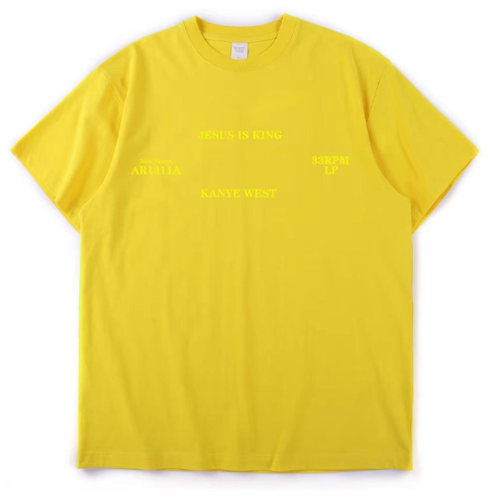 Kanye West T-Shirt Jesus Is King Hohe Qualität Kurzarm T-Shirts Vintage Harajuku Baumwolle Herren Damen T-Shirt Hip Hop Streetwear Top