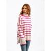 Women's Autumn and Winter Knitwear Pullover Contrasting Striped Turtleneck Sweater Is Loose and Casual