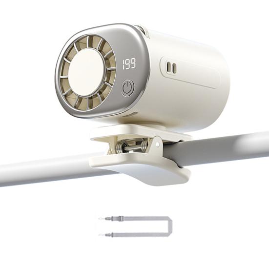 Вращающийся клипсовый охлаждающий вентилятор, перезаряжаемый, с регулируемой скоростью, автомобильный вентилятор, портативный персональный кондиционер для автомобиля, стола, путешествий A белый