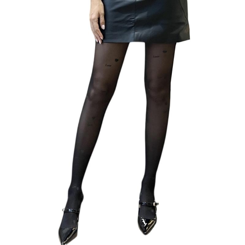 

Floral Love Pattern 40D Nylon Tights Comfortable Pantyhose Stretchy Waistband Office Casual Wear for Women and Girls 1 чорний