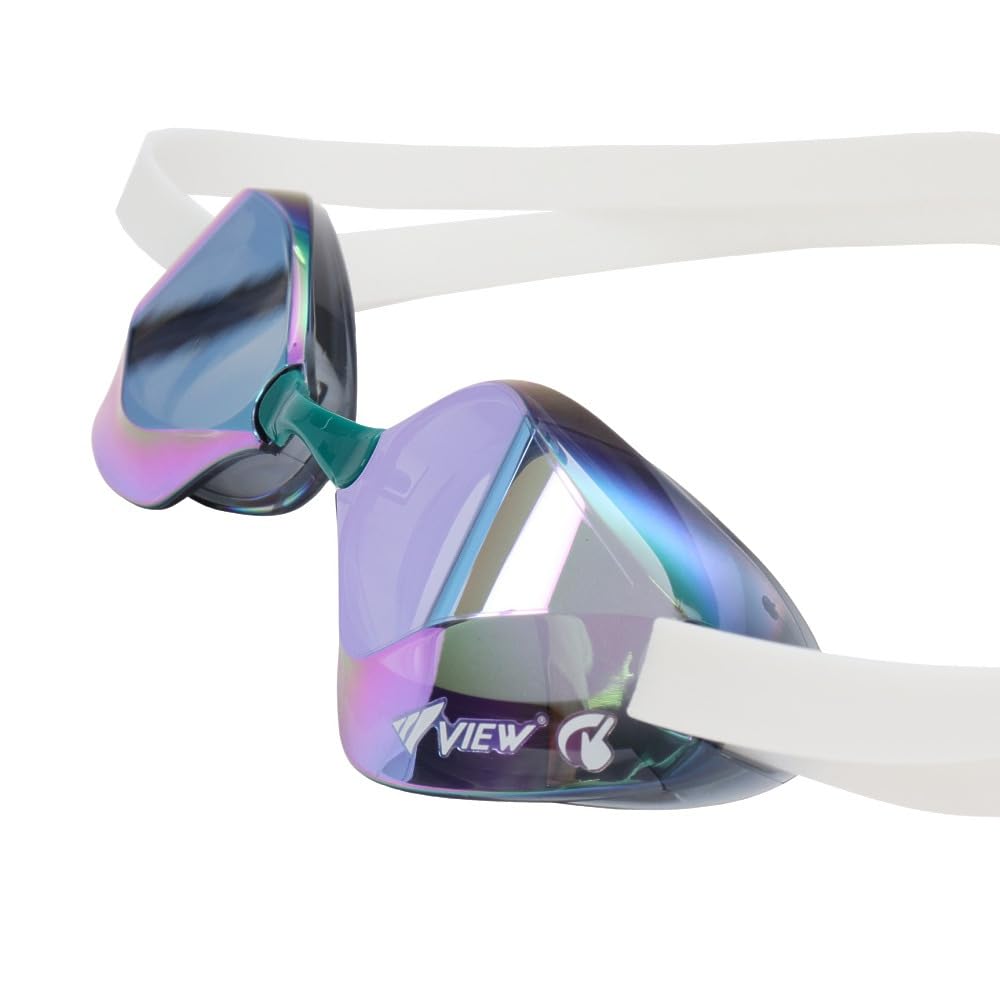 VIEW Swimming Goggles Blade F Mirror Swipe SKBR SKEM x Green FF (White / / Men's, Lady's)