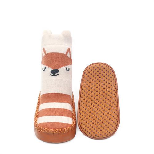 

Носки для новорожденных на резиновой подошве, осенне-зимние носки с принтом для маленьких девочек и мальчиков, противоскользящая обувь для малышей, От 0 до 18 месяцев L