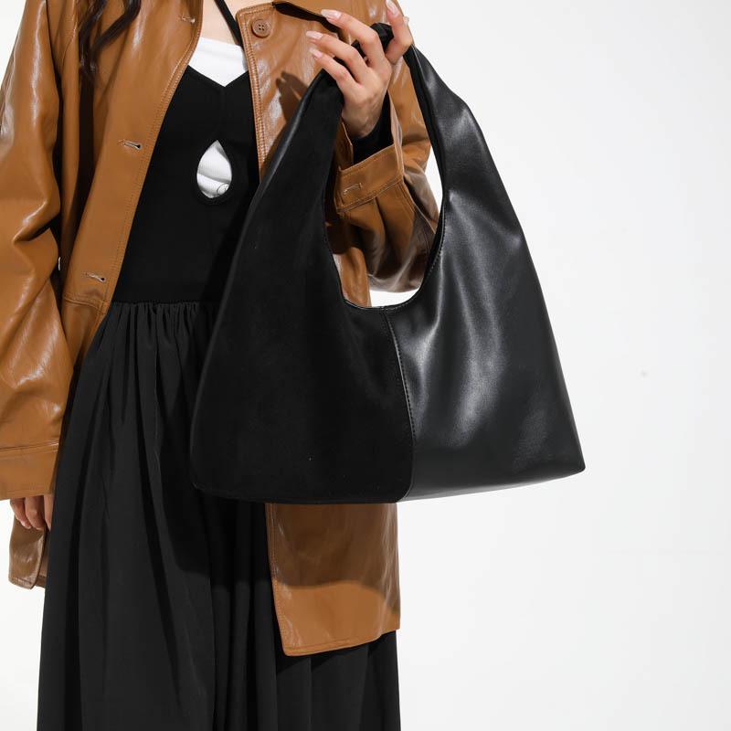 Damen Tragetasche mit großem Fassungsvermögen - Winter 2025 Schlichte Mode, vielseitige Colorblock-Schulter- und Achseltasche