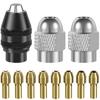 11Pcs Drill Brass Chuck Collet Electric Grinder Collet Set Keyless Chuck 1/32" to 1/8"Replacement Chuck For Drill Rotary Tool