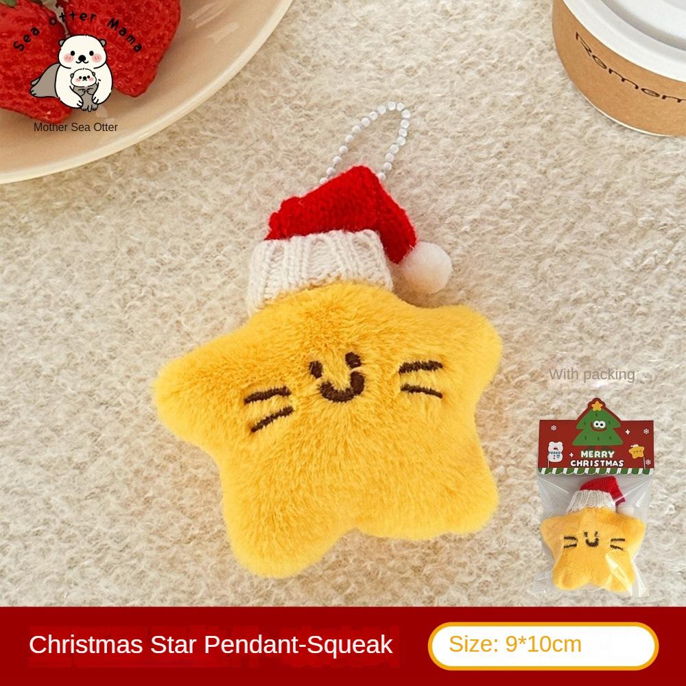 New Creative Cute Christmas Star Pendant Girl Keychain Backpack Squeezing Doll Pendant Versatile Doll