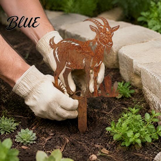 Garden Gifts for Enthusiasts Rusty Animal Stakes, Metal Hen/Chicken/Goat/Deer Yard Art Silhouette Decor Patio Landscape Decorations Lawn Flower