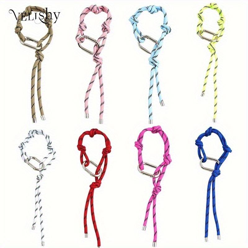 Fashion Nylon Handmade Rope Couple Style Hand and Feet Chian Vintage Keychain Bag Pendant Decoration with Free Key Buckle