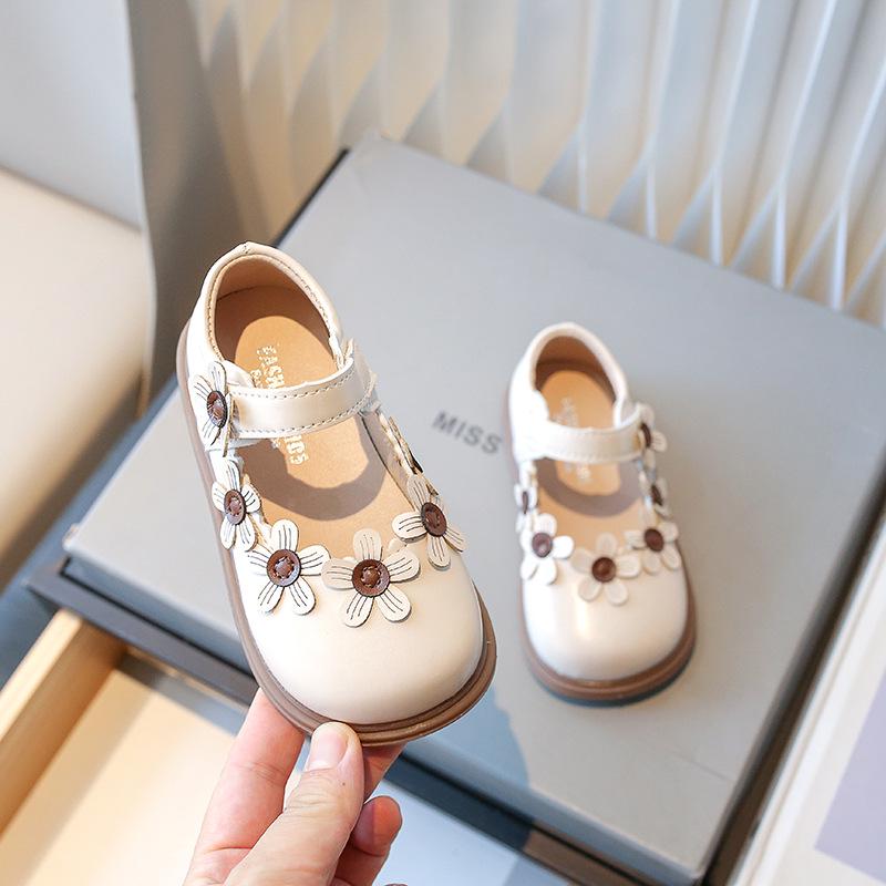 Frühling/Herbst 2026 Prinzessin Kleinkind Loafer für Mädchen - Leder Blumenschuhe